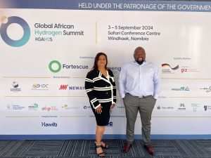 Dumisa Gina and Arthi Govender from Air Products are attending the Global African Hydrogen Summit.